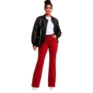 DG2 Diane Gilman Virtual Stretch Bootcut‎ Jeans Red High Rise Size 4 NEW